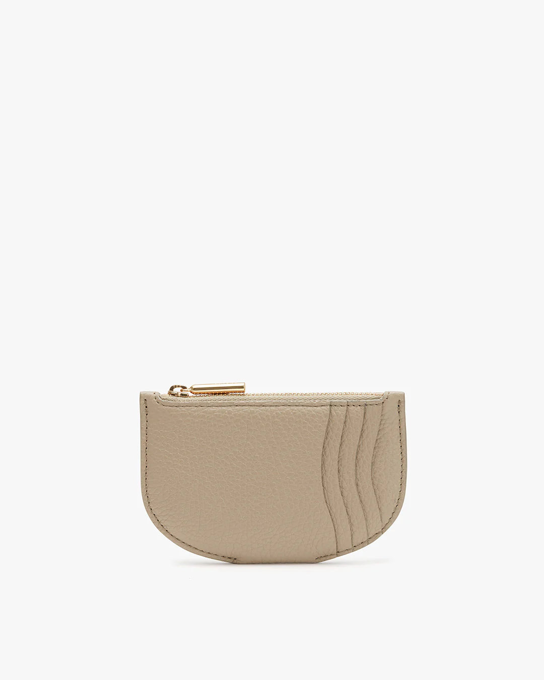 Semicircular Leather Zip Coin Purse Cardholder