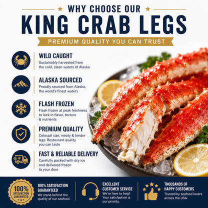 🦀 America's Favorite Alaskan King Crab Legs – Sweet, Meaty & Restaurant Quality