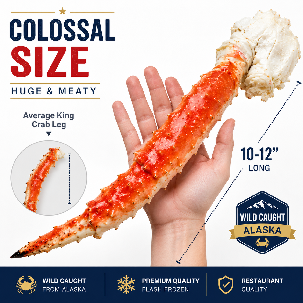 🦀 America's Favorite Alaskan King Crab Legs – Sweet, Meaty & Restaurant Quality