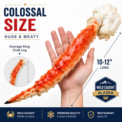 🦀 America's Favorite Alaskan King Crab Legs – Sweet, Meaty & Restaurant Quality