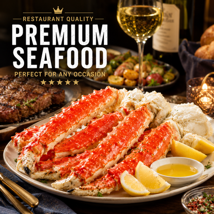 🦀 America's Favorite Alaskan King Crab Legs – Sweet, Meaty & Restaurant Quality