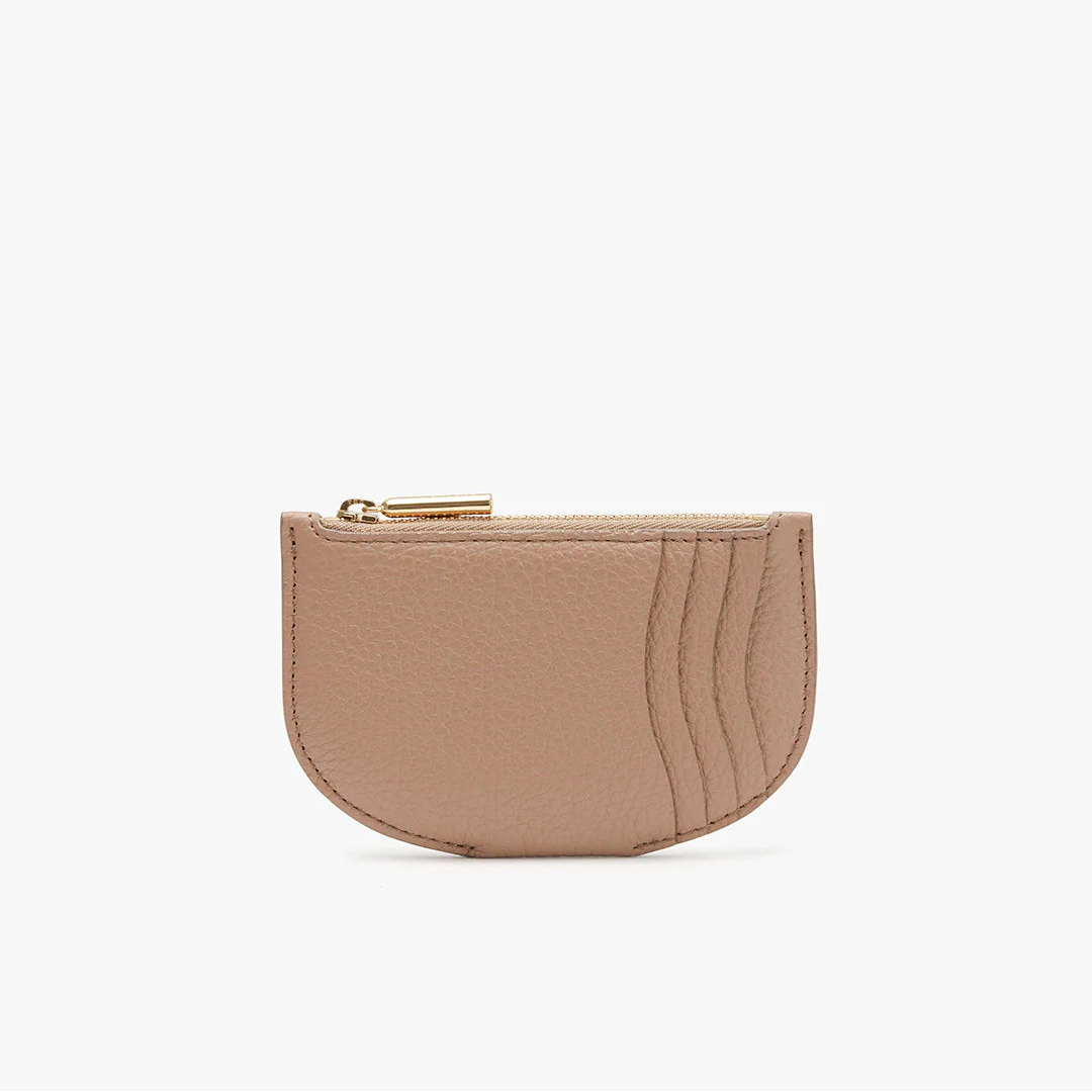 Semicircular Leather Zip Coin Purse Cardholder
