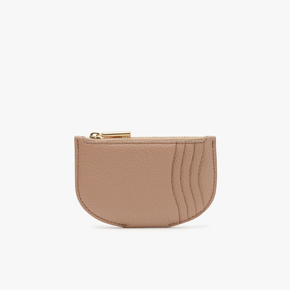 Semicircular Leather Zip Coin Purse Cardholder