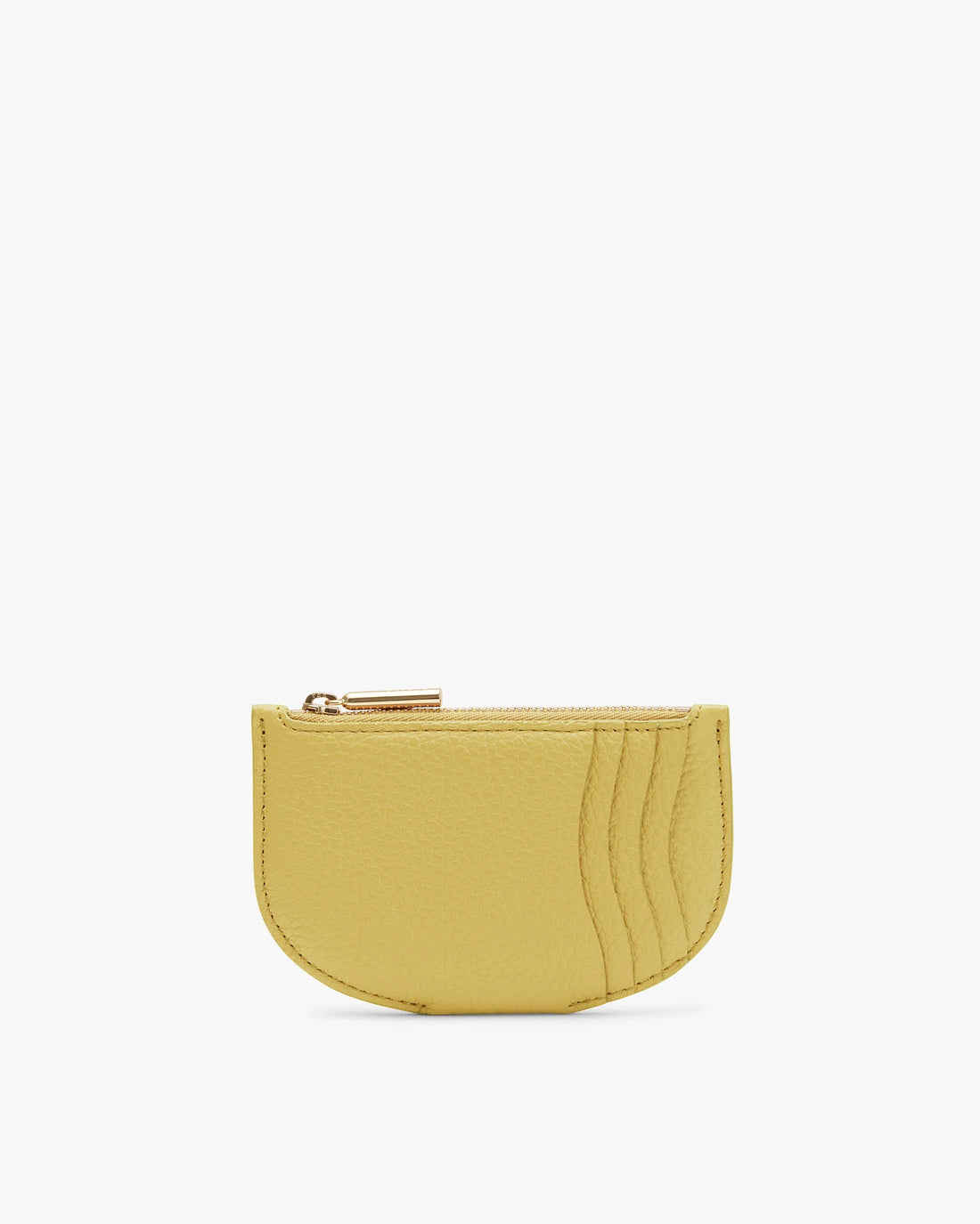 Semicircular Leather Zip Coin Purse Cardholder