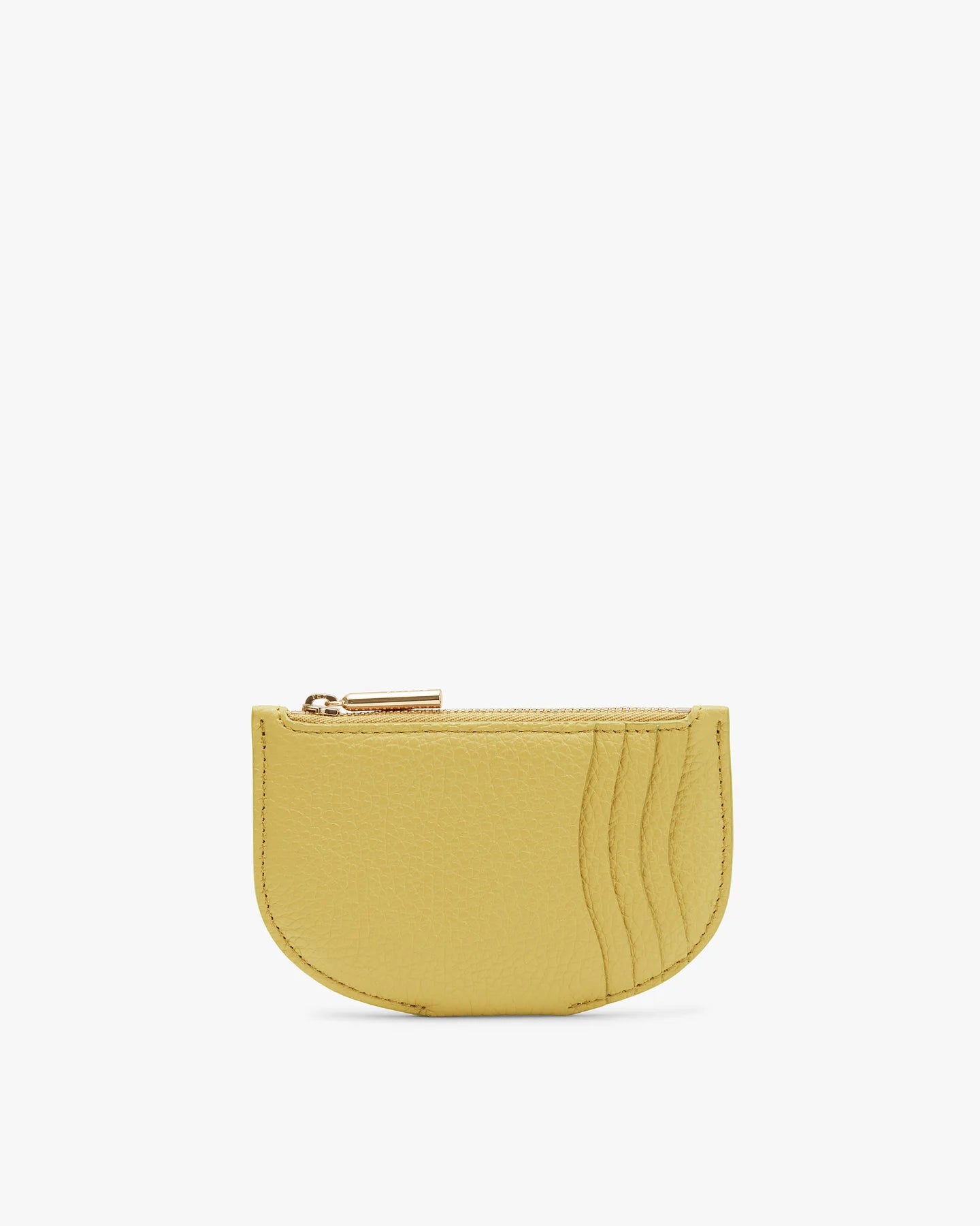 Semicircular Leather Zip Coin Purse Cardholder
