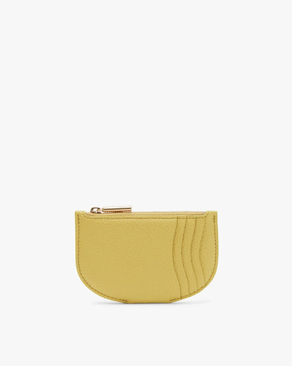 Semicircular Leather Zip Coin Purse Cardholder