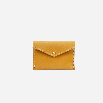 Full-Grain Leather Snap Closure Mini Bifold Card Wallet