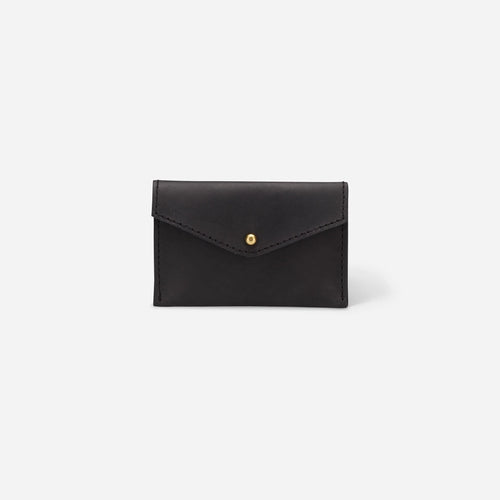 Full-Grain Leather Snap Closure Mini Bifold Card Wallet