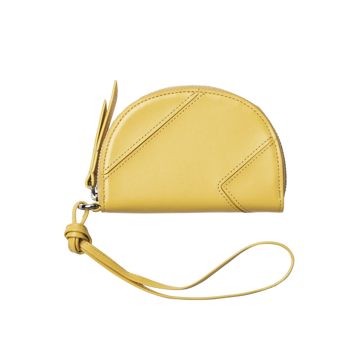 Half-Moon Semi-Gloss Leather Multi-Function Coin Purse Card Holder with Key Ring