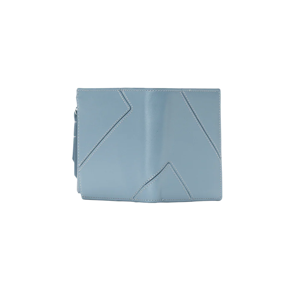 Geometric Stitch Semi-Gloss Leather Compact Bifold Wallet