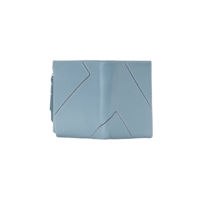 Geometric Stitch Semi-Gloss Leather Compact Bifold Wallet